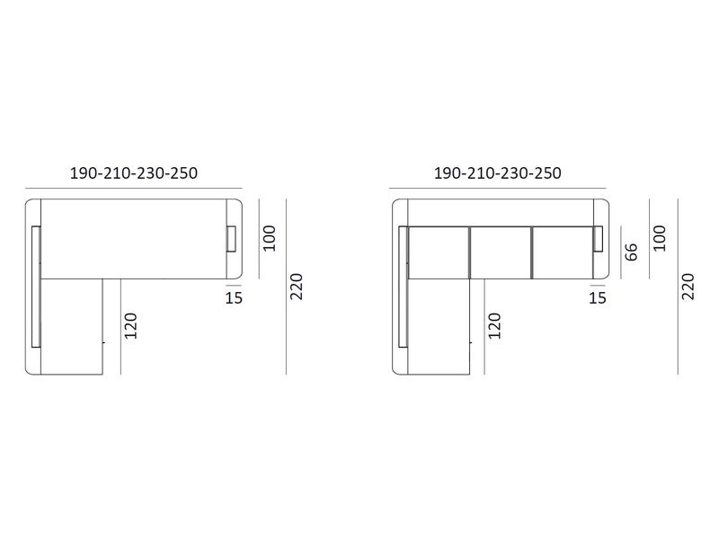 Dimensioni scrivania direzionale X10 con allungo reversibile e cassettiera  