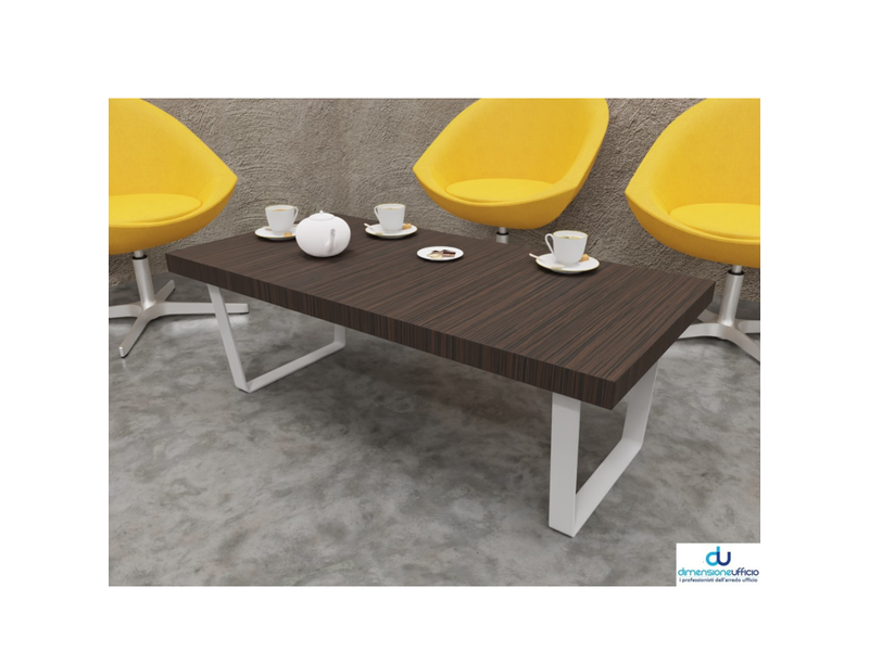 Tavolino da caffè X10 120x60 in legno impiallacciato ebano rigatino 