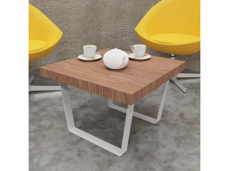 Tavolino da caffè X10 60x60 in legno impiallacciato noce americano 